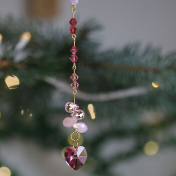 Charming Pink Heart Pendant Christmas Tree Decoration, 4 of 5