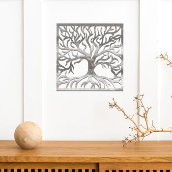 Timeless Tree Metal Wall Art: Roots Of Life Decor, 4 of 11