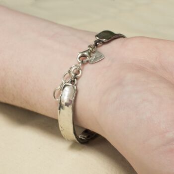 Solid Sterling Silver And Opal Heart Bracelet, 2 of 2