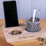 Personalised Wooden Phone, Tablet And Accessories Stand, thumbnail 1 of 5