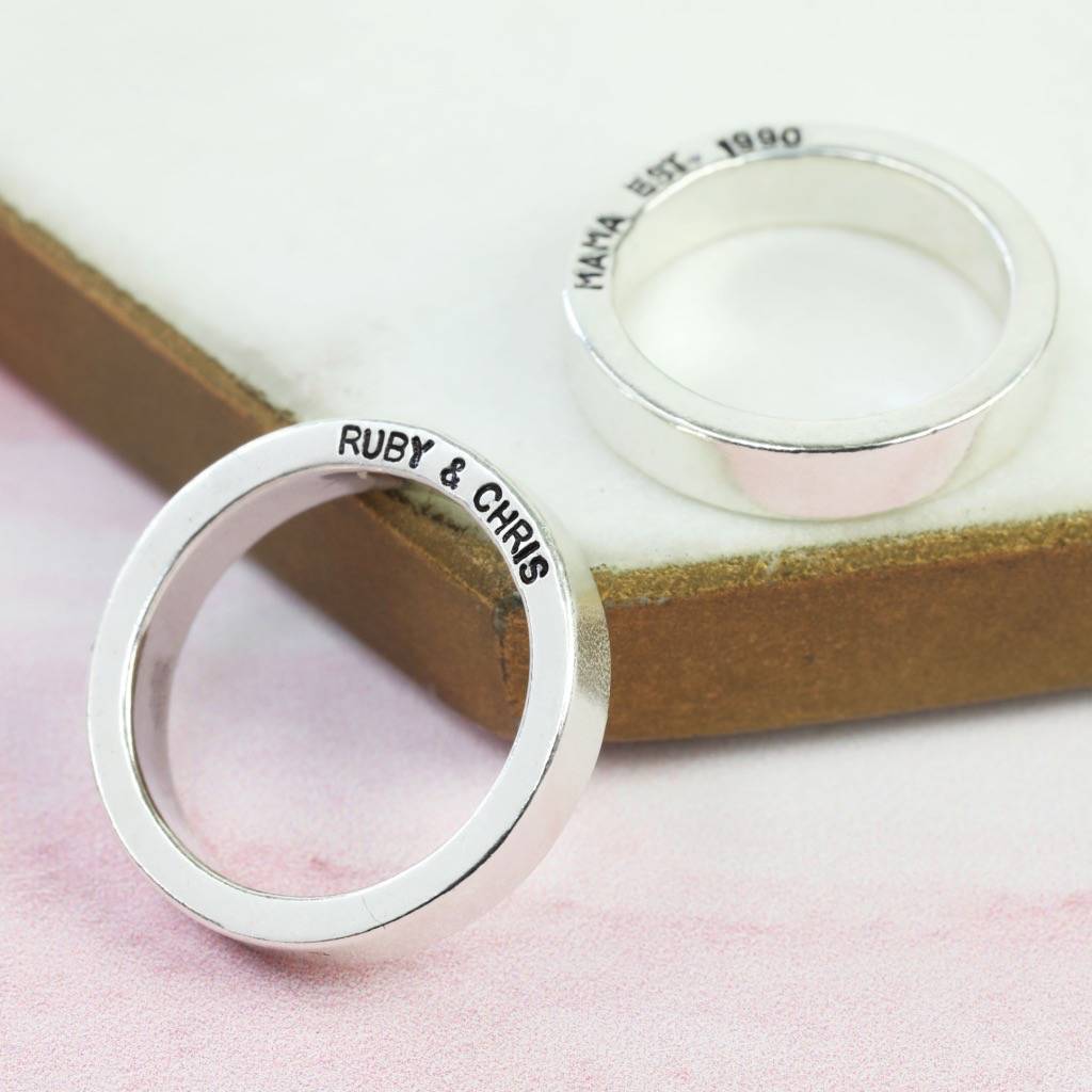 Personalised Bold Sterling Silver Band Ring, 1 of 4