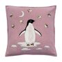 Luxury Wool Christmas Penguin Cushion With Sequin Stars, thumbnail 3 of 6
