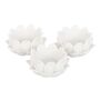 Set Of Three White Lotus Flower Tealight Holders, thumbnail 2 of 2