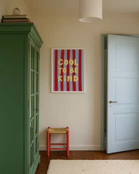 Cool To Be Kind Stripe Kids Print Nursery Playroom, 2 of 3