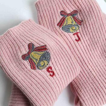 Personalised Christmas Wool Bed Socks With Bells Gift, 2 of 4