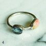 Tara Two Stone Silver Ring, thumbnail 4 of 12