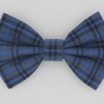 Blue Check Dog Bow Tie, 2 of 5
