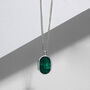 Men's Small Malachite Dog Tag Locket Silver, thumbnail 2 of 4