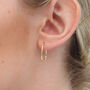 18ct Gold Plated Or Silver Twisted Oval Hoop Earrings, thumbnail 2 of 6