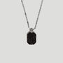 Mixed Pave Dog Tag Pendant In Rhodium Plated Sterling Silver And Black Spinel Stones, thumbnail 1 of 10