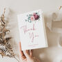 Wedding Thank You Cards Burgundy Red Pink Florals, thumbnail 2 of 6