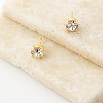 Round Swarovski Crystal Stone Stud Earrings, 5 of 7