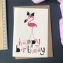 Pink Flamingo 'Happy Birthday' Card, thumbnail 3 of 9