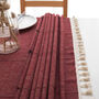 Cotton Linen Rectangular Tablecloth Grid Red, thumbnail 2 of 4