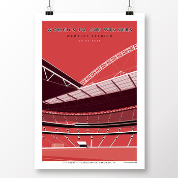 Manchester United Women Fa Cup Wembley Poster, 2 of 7