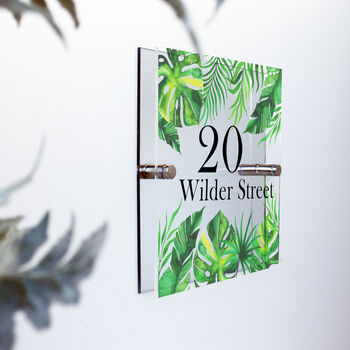 Modern Printed Tropical House Sign, 3 of 4