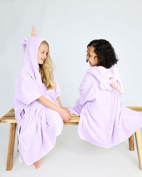 Unicorn Children's Hooded Towel Poncho, 3 of 9
