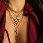 18 K Gold Colourful Cross Gemstone Rosary Necklace, thumbnail 6 of 12