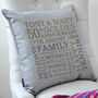 Personalised Golden Anniversary Typographic Cushion, thumbnail 3 of 6