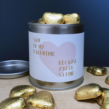 Personalised Palentine's Chocolate Tin And Playlist, 2 of 3