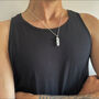 Mens 925 Sterling Silver Longer Length Point Necklace, thumbnail 2 of 3