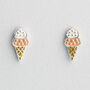 Sterling Silver Ice Cream Cone Stud Earrings, thumbnail 1 of 6