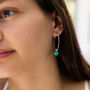 Silver Ball Hoop Earrings With Reconstituted Turquoise, thumbnail 1 of 3