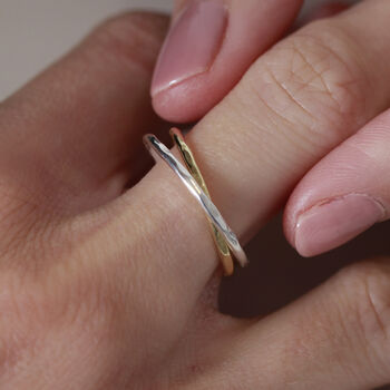 Infinity Link Friendship Ring In Silver Or Gold Vermeil, 2 of 6