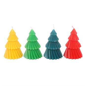 Set Of Four Colourful Christmas Tree Candles, 2 of 3