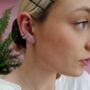 Gold Plated Hugs And Kisses Stud Earrings, thumbnail 2 of 3
