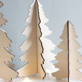 Set Of Three Alternative Wooden Christmas Trees, 2 of 5