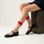 Rainbow Love Hearts Combed Cotton Sheer Pop Socks, thumbnail 1 of 4