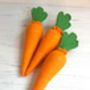 Set Of Three Pretend Play Felt Food Carrots, thumbnail 2 of 3