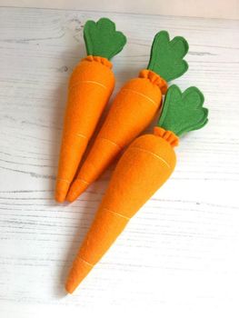 Set Of Three Pretend Play Felt Food Carrots, 2 of 3