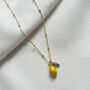 Enamel Lemon Pendant 18k Gold Necklace, thumbnail 1 of 2