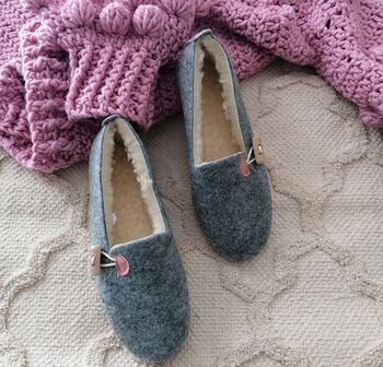 Felt Ballerina Slippers With Pink Details, 4 of 8