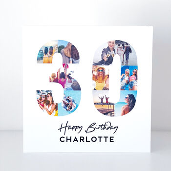 Personalised 30th Birthday Photo Collage Card, 2 of 8