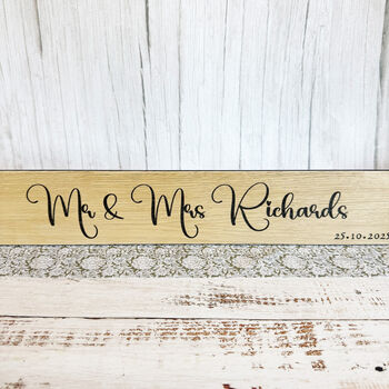 Wooden Wedding Sign Mr And Mrs Keepsake Decoration, 9 of 12