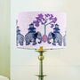 Chinoiserie Elephants, Pink And Blue Lampshade, thumbnail 2 of 9