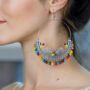 Silver Plated Multicolour Chand Bali Hoop Earring, thumbnail 6 of 8