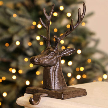Reindeer Cast Iron Christmas Stocking Holder, 4 of 6