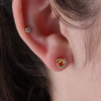 'You're Loved' Sterling Silver Knotted Heart Earrings, 7 of 7