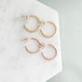 Stud Hoop Rose/Gold Plated Sterling Silver Earrings, thumbnail 1 of 3