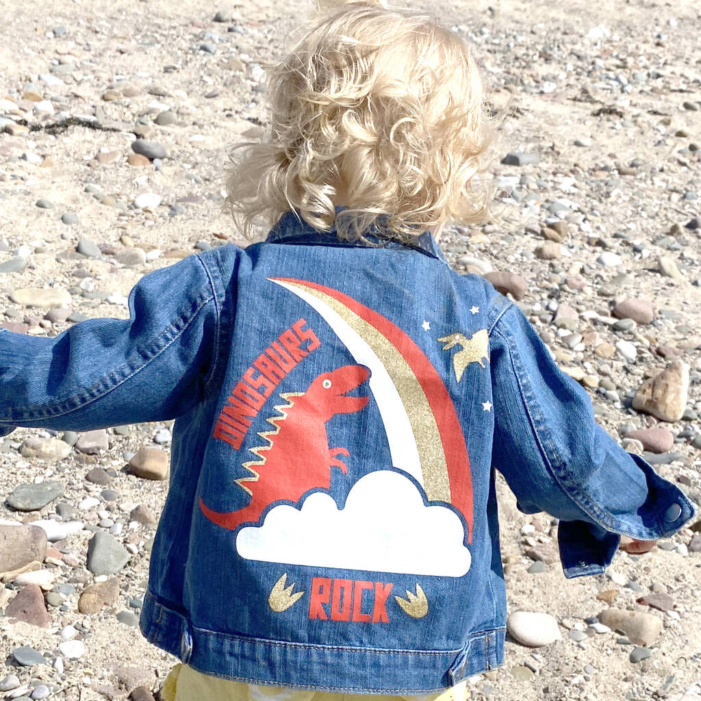 Dinosaurs Rock Denim Jacket By Sgt.Smith