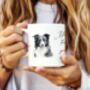 Personalised Border Collie Dog Hearts Pet Gift Mug, thumbnail 1 of 2
