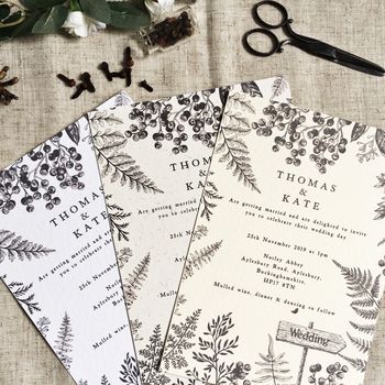 Woodland Fern Wedding Invitation Set, 12 of 12