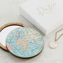 World Map Compact Pocket Mirror For Her, thumbnail 3 of 5