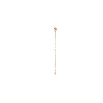 14 Carat Yellow Gold Zion Threader Earring, 2 of 5