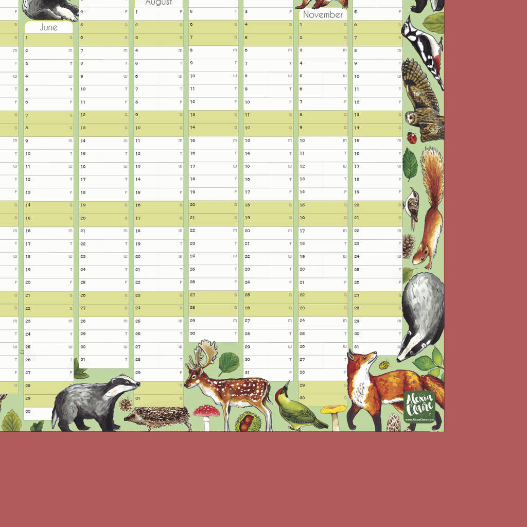 2025 Woodland Animals Wall Calendar And Year Planner By Alexia Claire