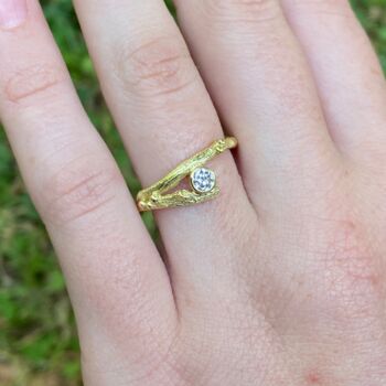 Diamond Organic Twig Engagement Ring, 18ct Gold And Natural Diamond, 2 of 8